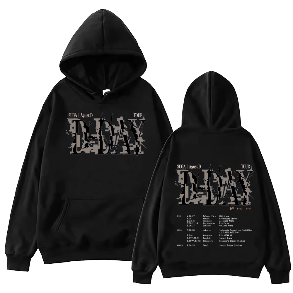 Suga Agust D Tour  Hoodie Harajuku Hip Hop Pullover Tops Popular Music Sweatshirt Fans Gift