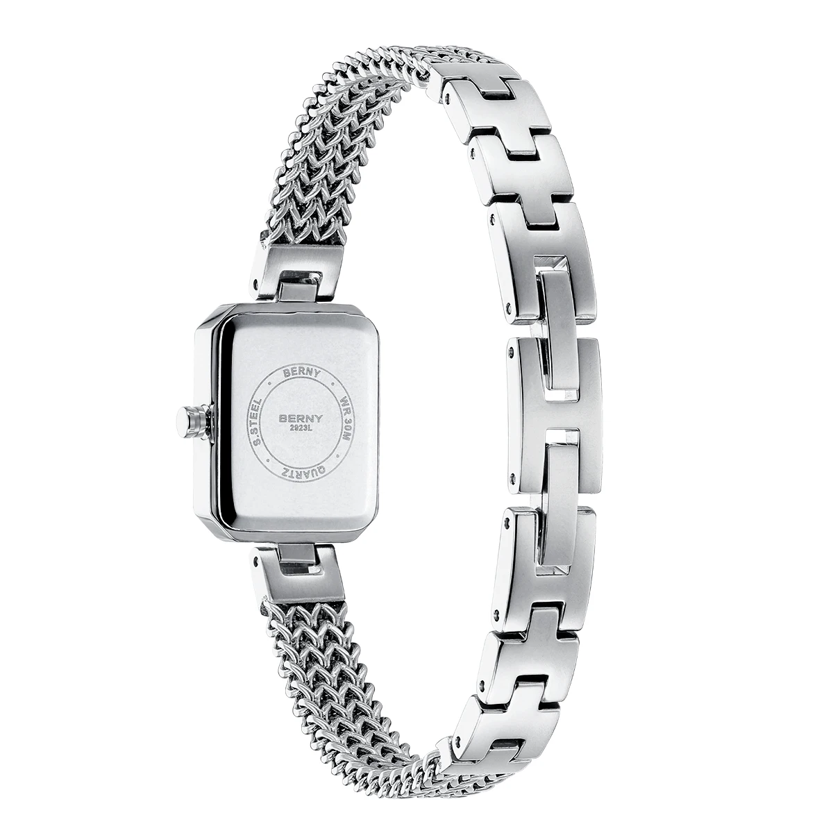 Reloj de pulsera BERNY rectangular para mujer, conjunto de pulsera de joyería de piedra de Color, reloj minimalista de cuarzo para mujer, relojes