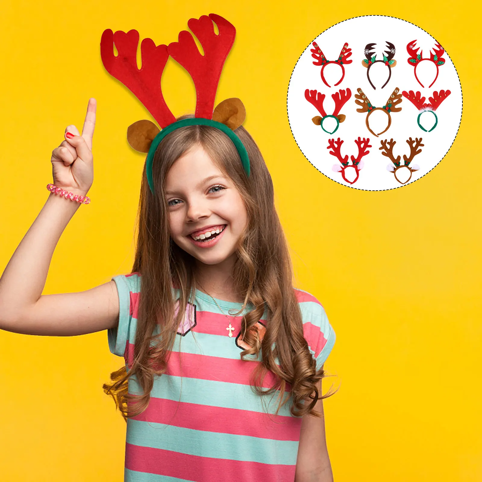 

8Pcs Antler Hair Accessories Christmas Theme Party Favor Halloween Cosplay Birthday Party Favor Headb Masquerade Carnival
