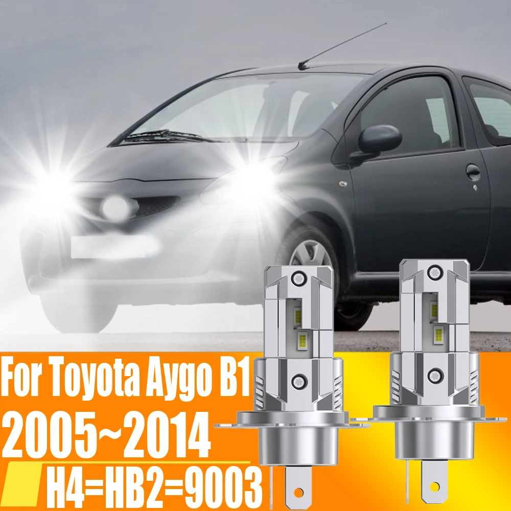 

2x H4 HB2 9003 Led Headlight Canbus No Error Car Bulb High Power White Fog Light Diode Lamp 12v 55w For Toyota Aygo B1 2005~2014