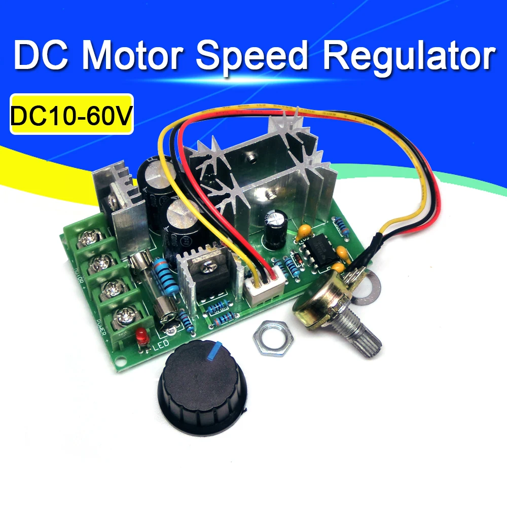 DC10-60V regulator prędkości silnika DC 12V 24V 36V 48V moduł wysokiego napędzana mechanicznie PWM regulator prędkości silnika 20A regulator prądu