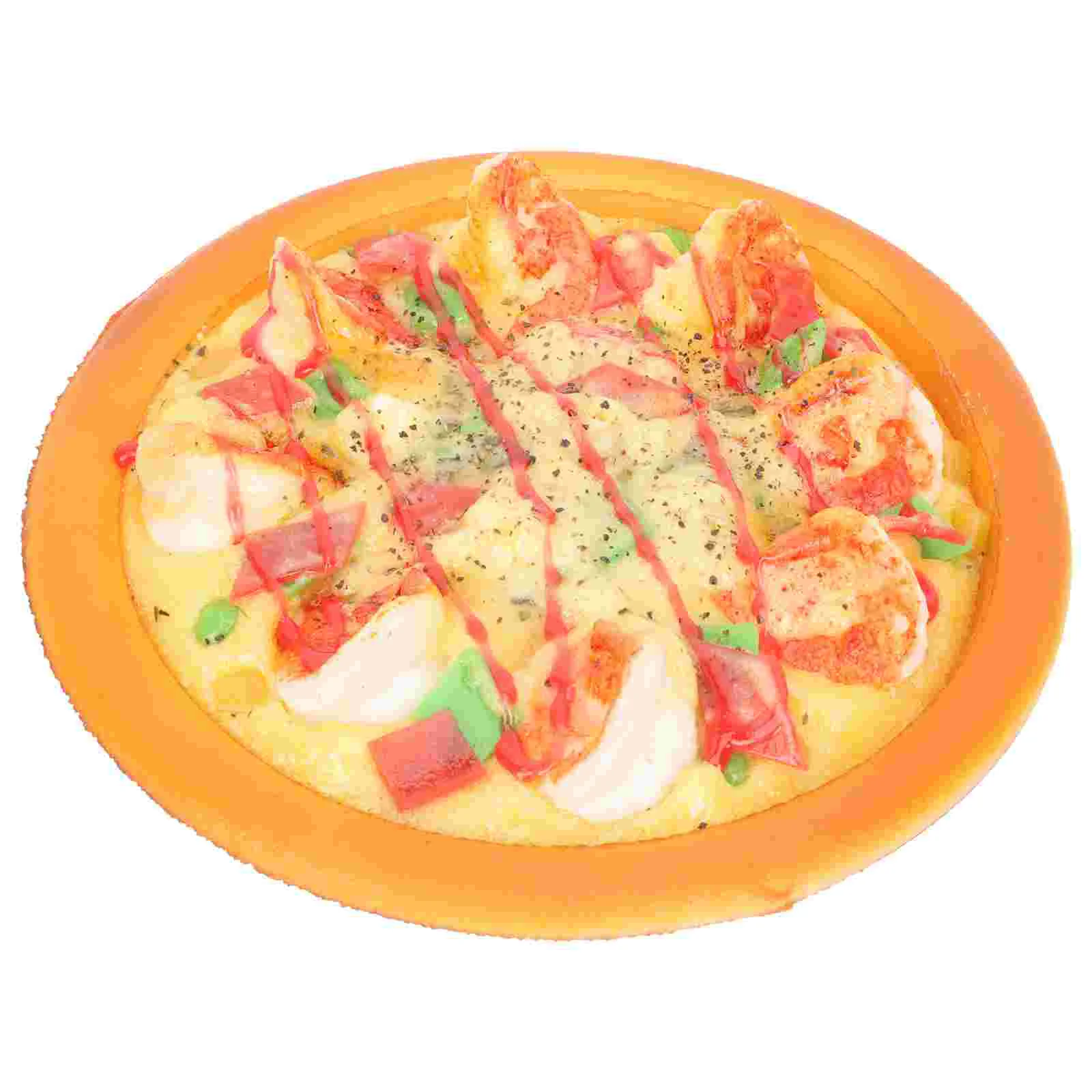 

Restaurant Plate Decor Fake Pizza Ornament Props Attractive Bakery Photo Artificial Model Pvc Realistic Food