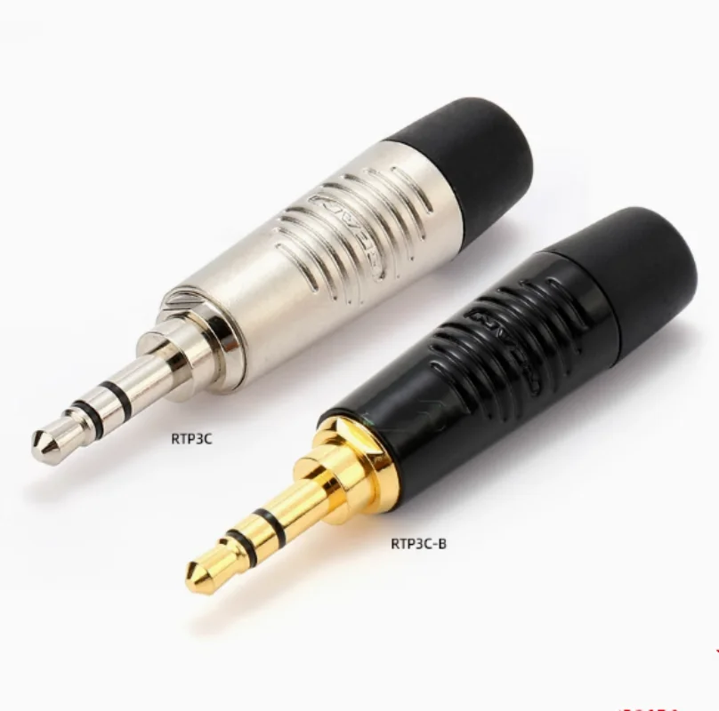 

10pcs Black shell gold-plated RTP3C-B small three core 3.5mm headphone plug stereo