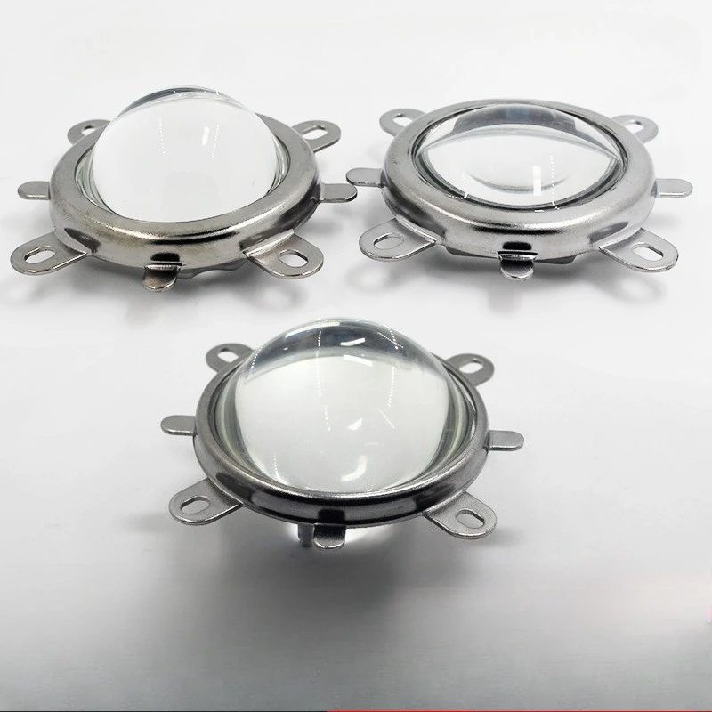 Taza reflectora de lente de enfoque de vidrio LED, Kit de lentes ópticas de lente de 44mm, 57mm para Chips LED de 50W/100W, lentes de foco, herramientas de optometría