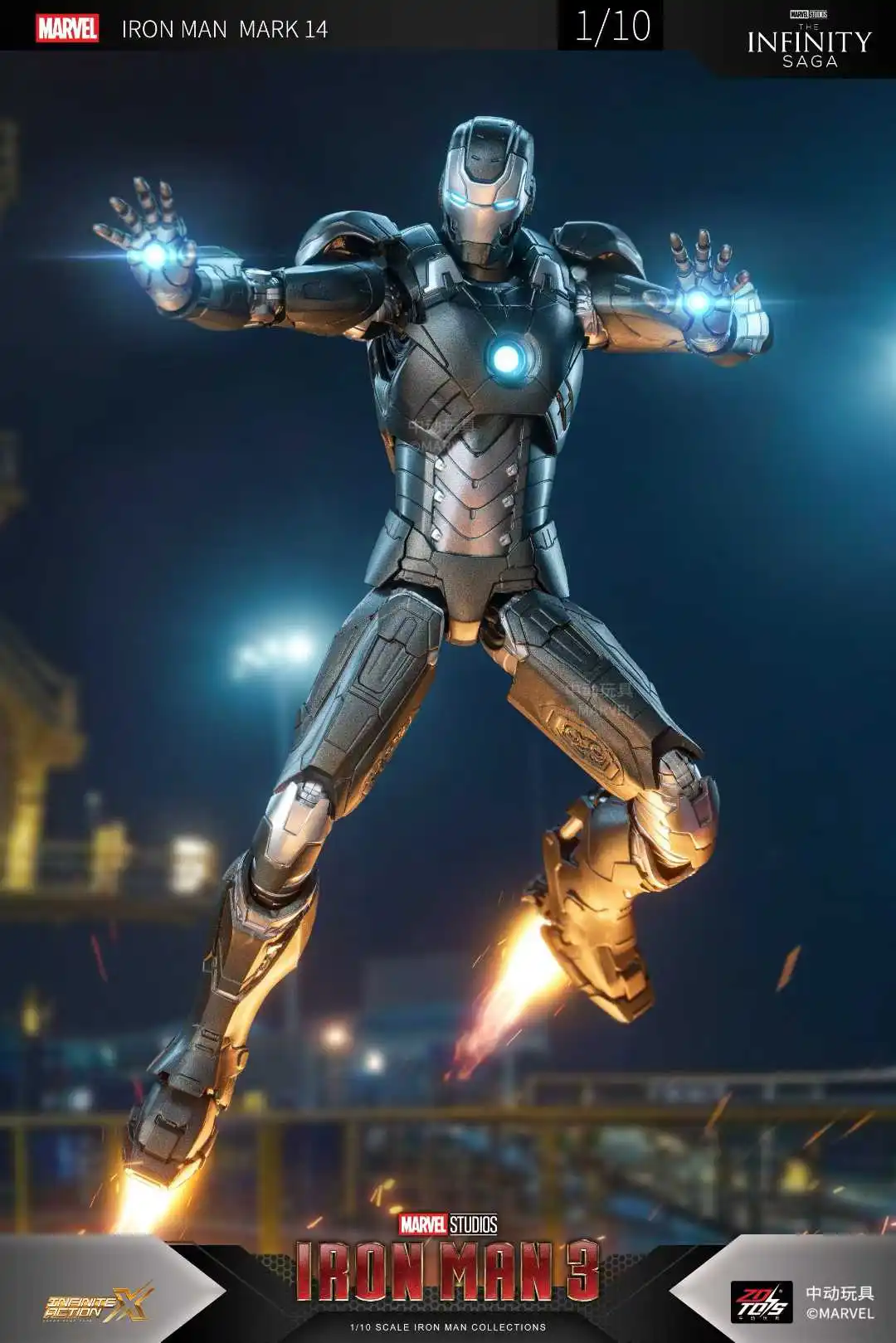 ของแท้จาก ZD Toys ขนาด 1/10 สัดส่วน 18 ซม. แอ็คชั่นฟิกเกอร์ ไอรอนแมน มาร์ค 11 มาร์ค 27（ดิสโก้） มาร์ค 14 ชุดประกอบโมเดล ของเล่นเด็กผู้ชาย