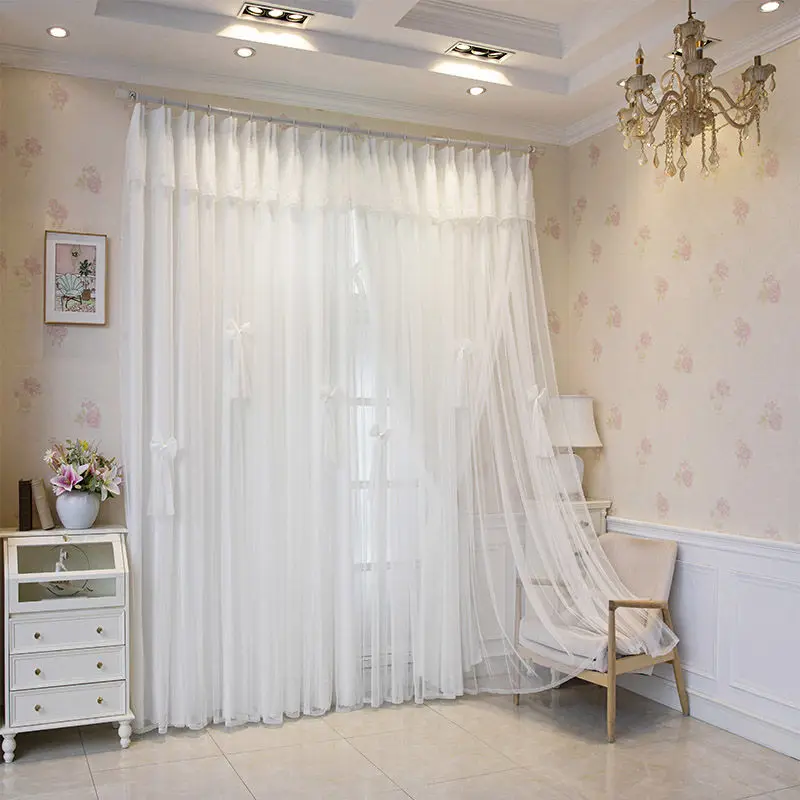 

Новые однотонные двухслойные занавески для спальни в стиле принцессы, оконные шторы для девочек