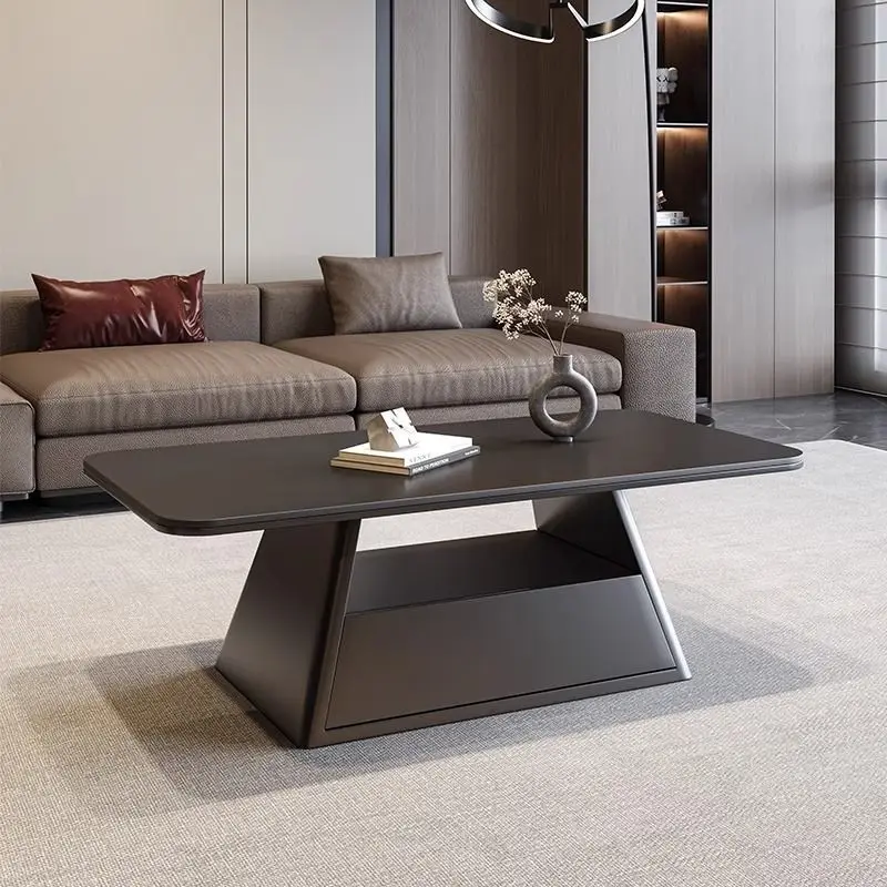 

2025 new rectangular rock slab coffee table living room home modern