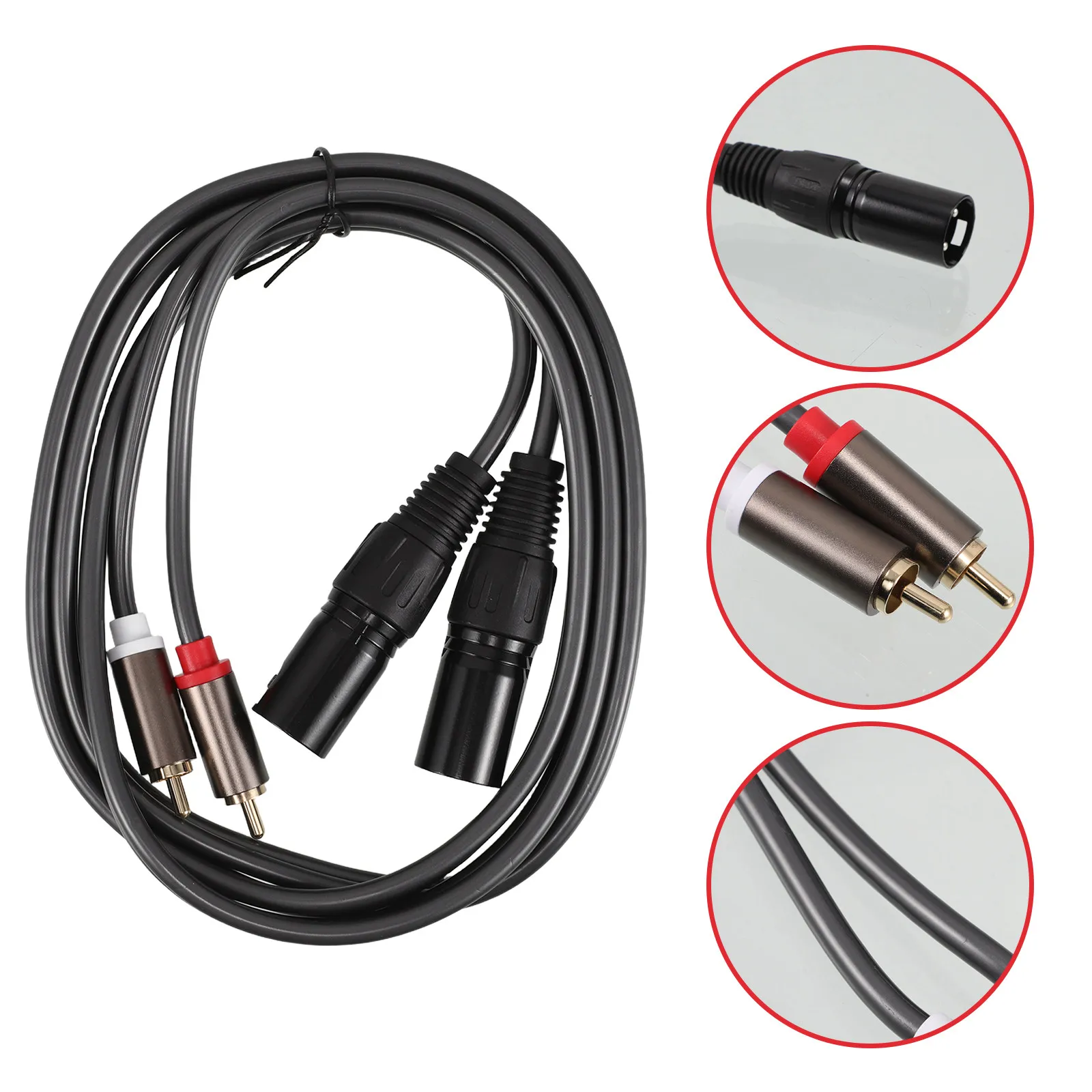 Rca to Xlr Male Stereo Audio Cable Dual Channel High Fidelity Low Interference Cable for Amplifiers Mixers Microphones Speakers