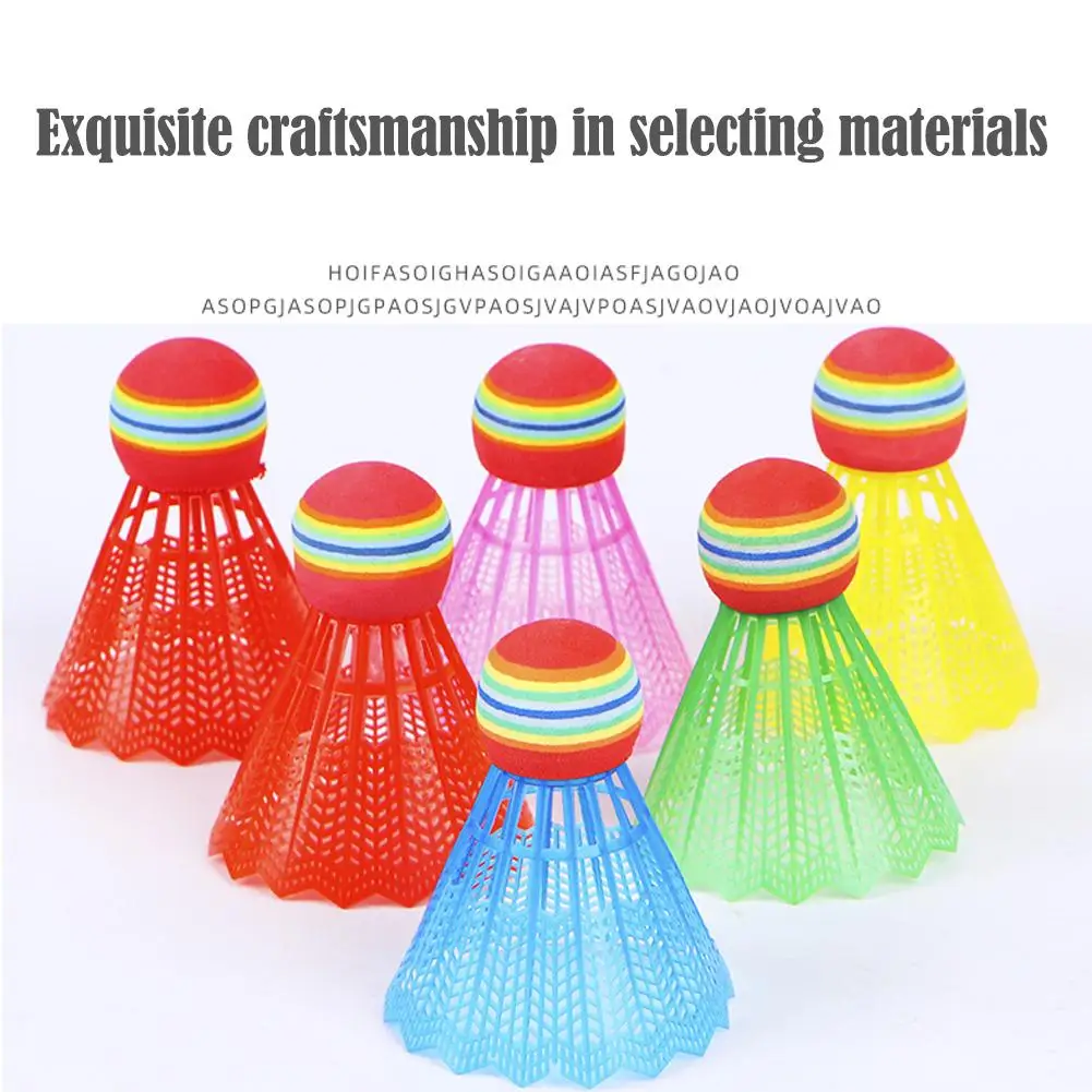 12pcs Badminton EVA Rainbow Color Badminton Summer And Sports High Badminton Elastic Outdoor Children's T3F2