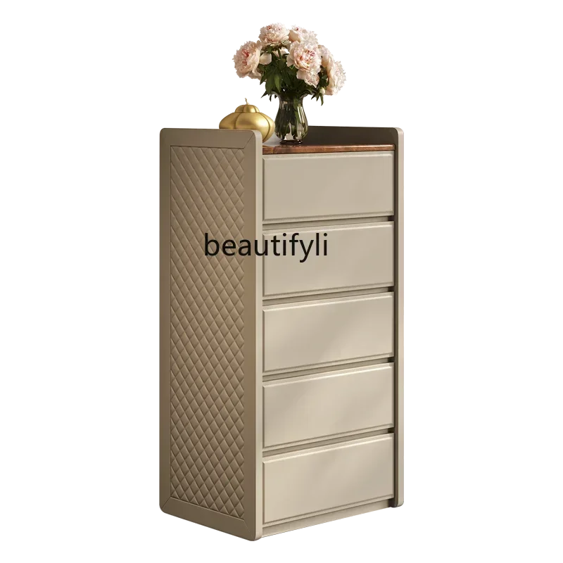 

Light luxury chest of drawers Italian modern vertical cabinet fashionable marble drawer storage bucket cabinet