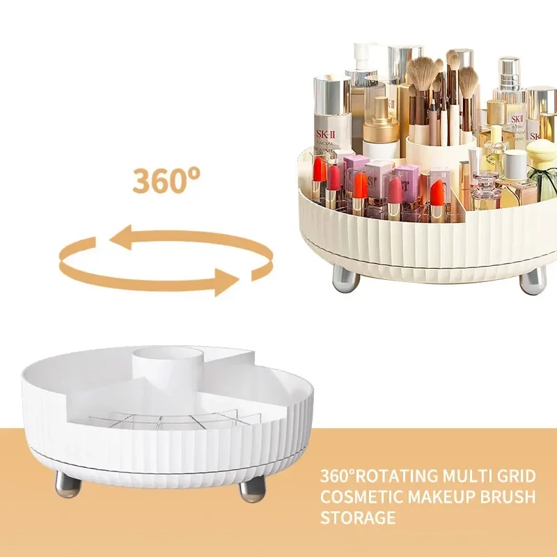 

Makeup Organizer 360 ° Rotary Cosmetic Brush Storage Cylinder Cosmetic Shelf Dressing Table Eye Shadow Lipstick Brush Box