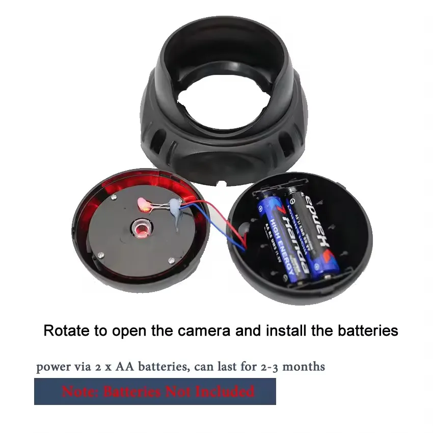 New Black Wireless Simulation Dome Conch Dummy Camera Red Led Flashing CCTV Plastic Fake Camera Surveillance Security System