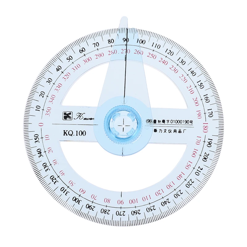 360° Plastic Degree Protractor Angle Edge Finder Measuring Ruler Student Tool