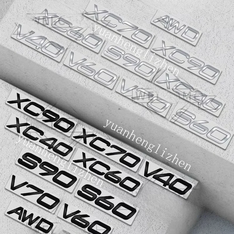 3D Car Stickers For Volvo XC40 XC60 XC90 XC70 V60 V40 V70 S90 S60 D2 D4 B5 B4 B2 AWD Emblem Auto Body Refit Badge Trunk Decal