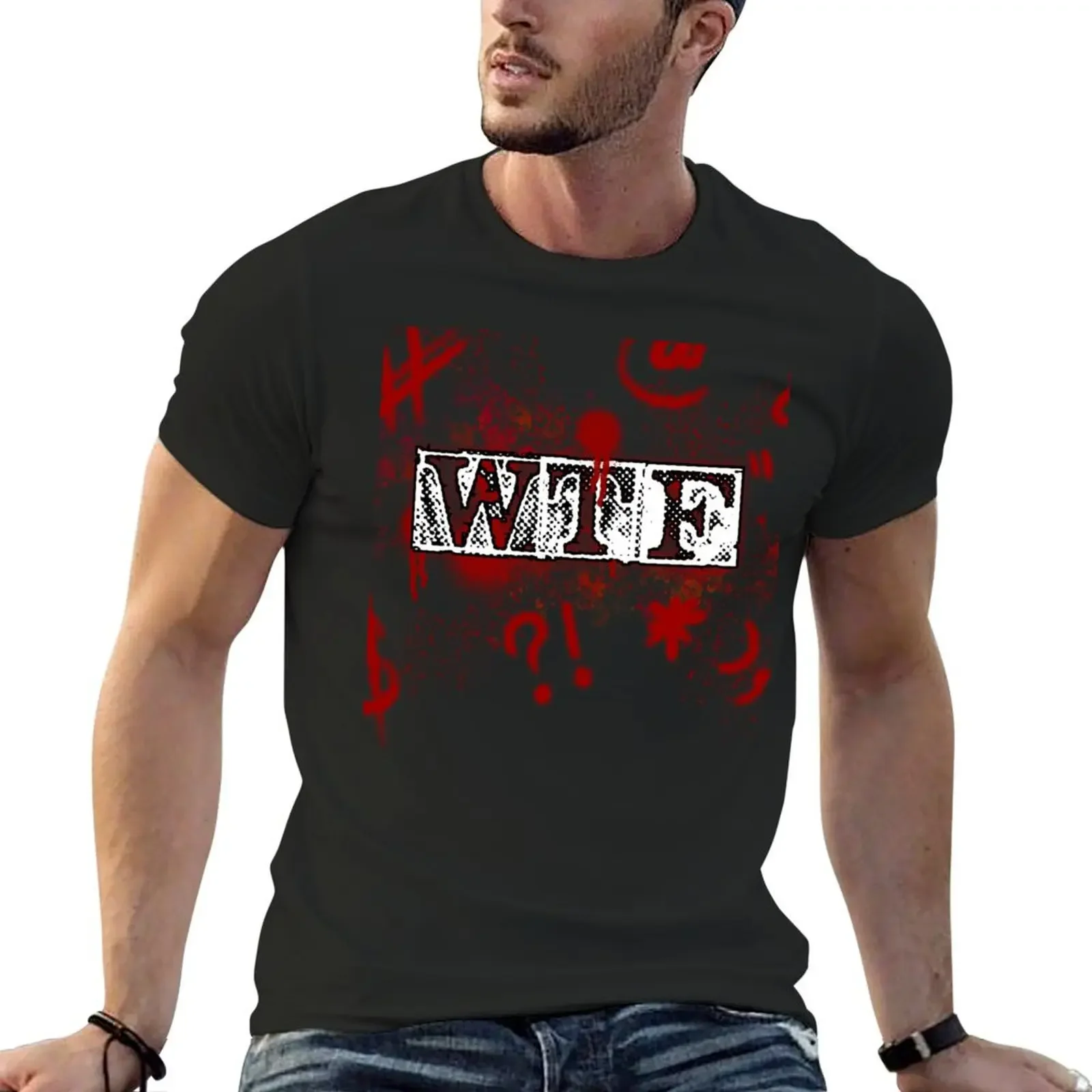 

WTF T-Shirt cute tops vintage graphic tee vintage clothes Men's clothing