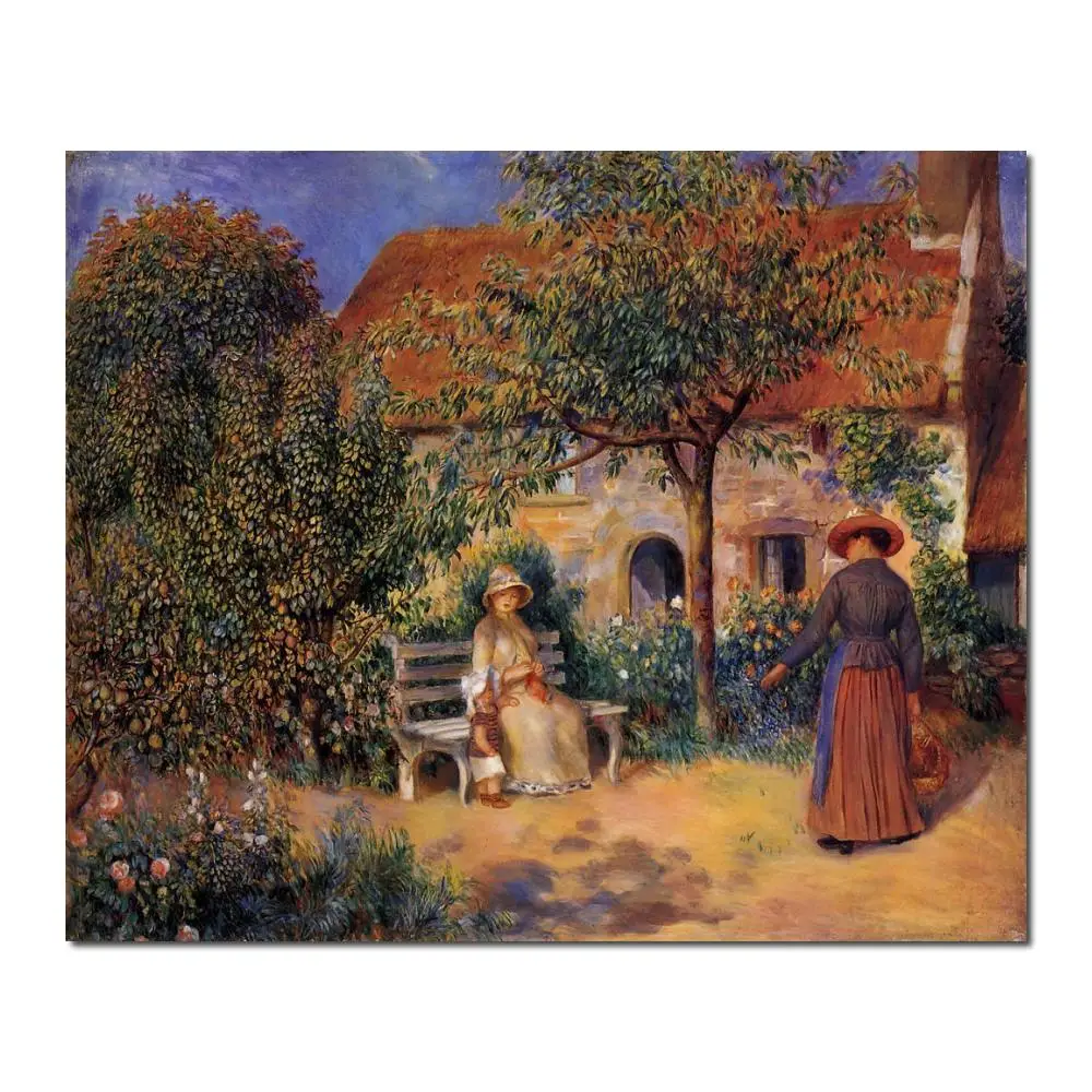 Oil Paintings by Pierre Auguste Renoir Garden Scene in Brittany Hand painted Art Reproduction High quality