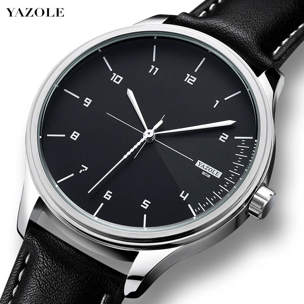 Fashion Men's Watches Top Brand Luxury Metal Case Quartz Wrist Watches Simple Casual Leather Belt Mens Watch Clock Reloj Hombre