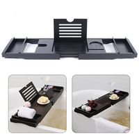 Extendable Bamboo Bath Tray for Tub Accessories, Bath Serving Table Tray, Bathroom Caddy Tray 75-110cm