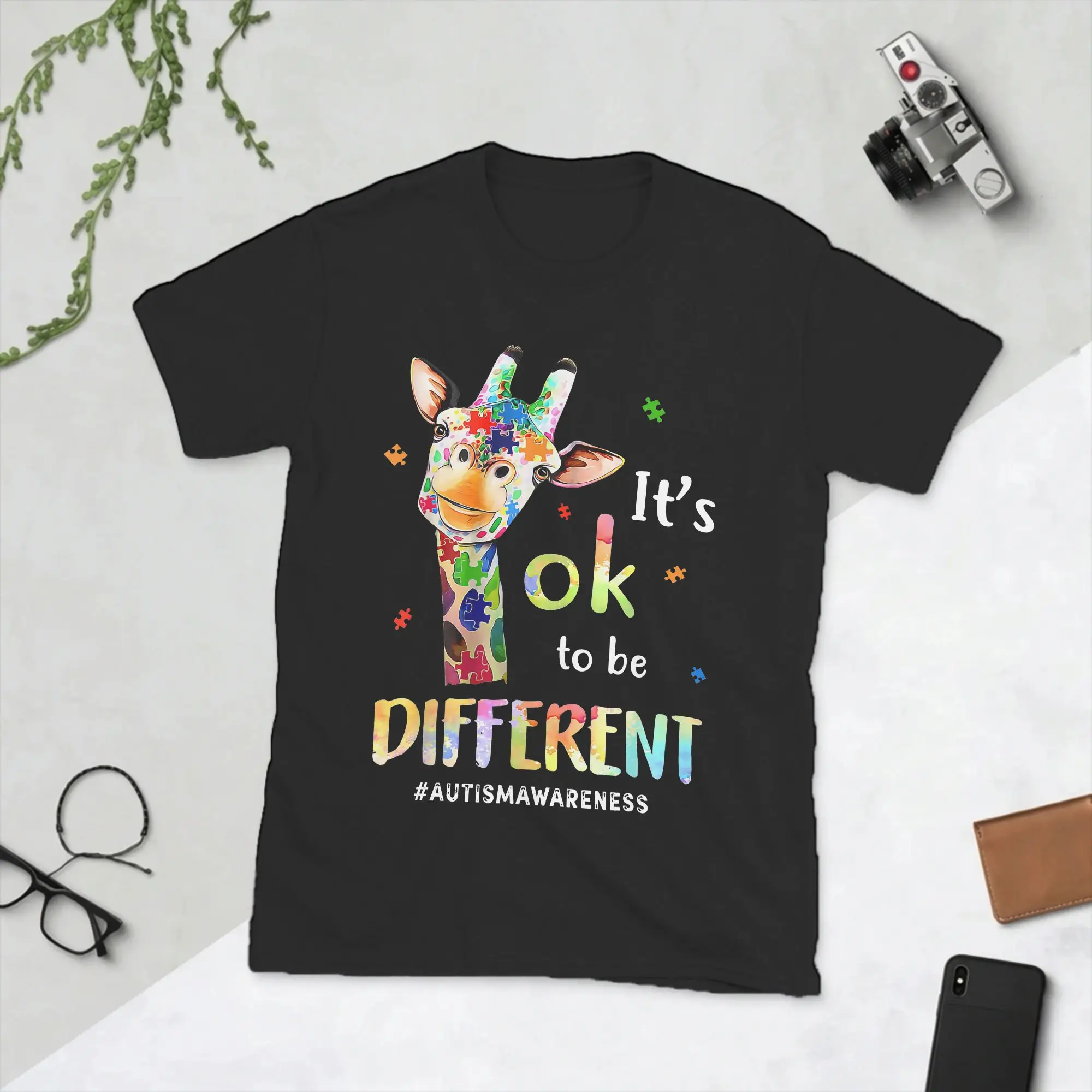 Men Autism Awareness Acceptance T Shirt Its Ok To Be Different Cotton Tops Funny Short Sleeve O Neck Tee Shirt Printing T-Shirts