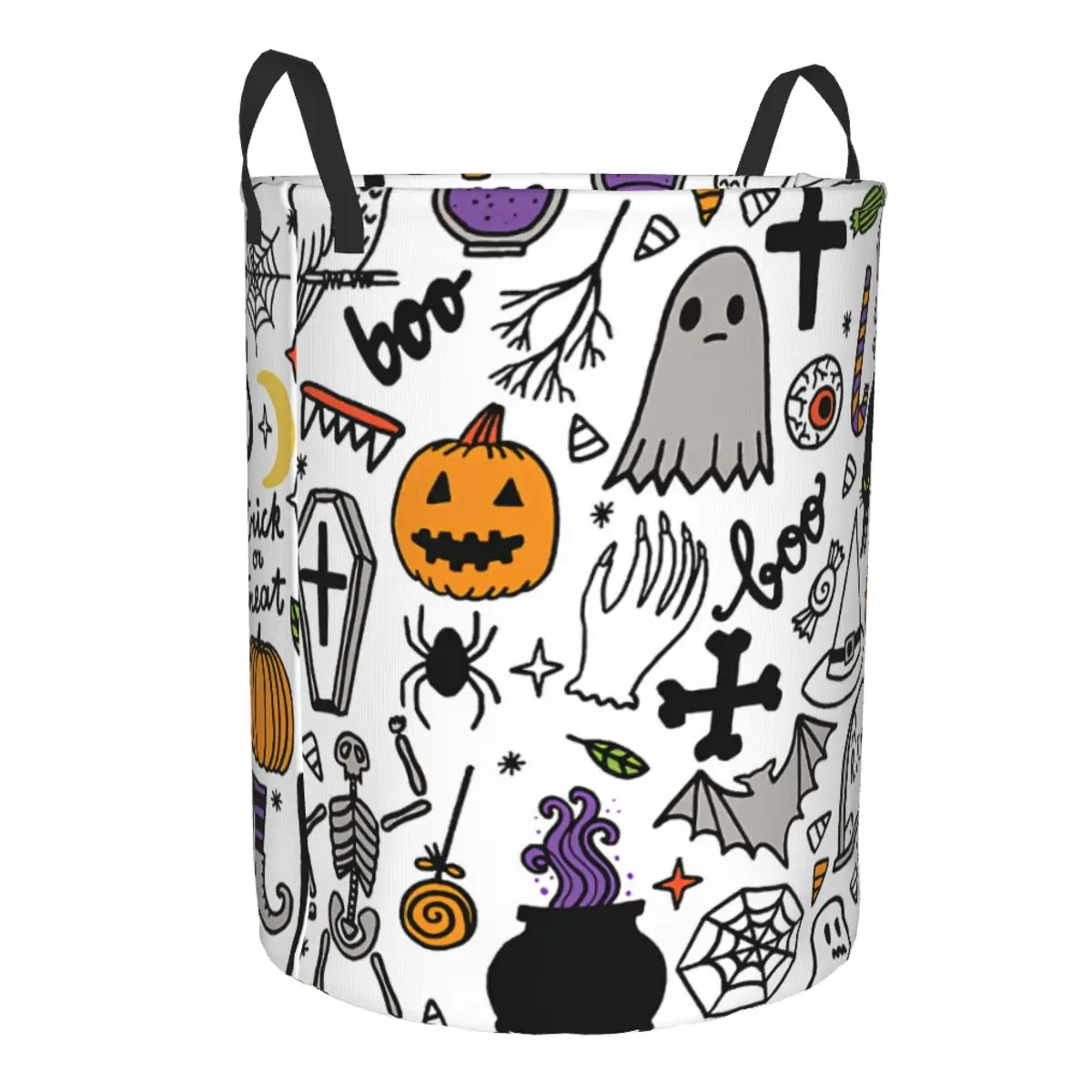 Custom Magic Witch Laundry Hamper Clothes Storage Basket Halloween Horror Black Alchemy Witchcraft Toy Bin Organizer for Nursery