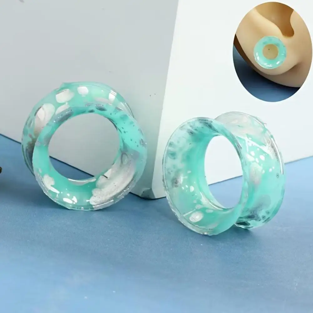 1Pair Thin Silicone Ear Plugs Tunnels Flexible Earlets Ear Expander Stretchers Double Flared Flesh Ear Body Piercing Jewelry