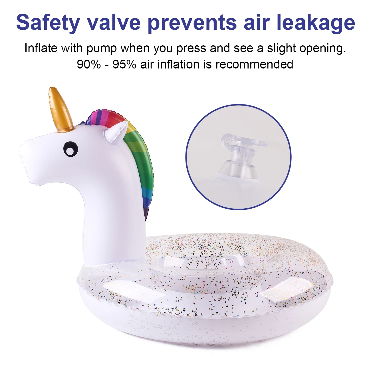 1PC Unicorn Shaped Pool Floats, Adult Summer Thick Swimming Ring, Suitable For Summer Pool Party Armpit Ring.