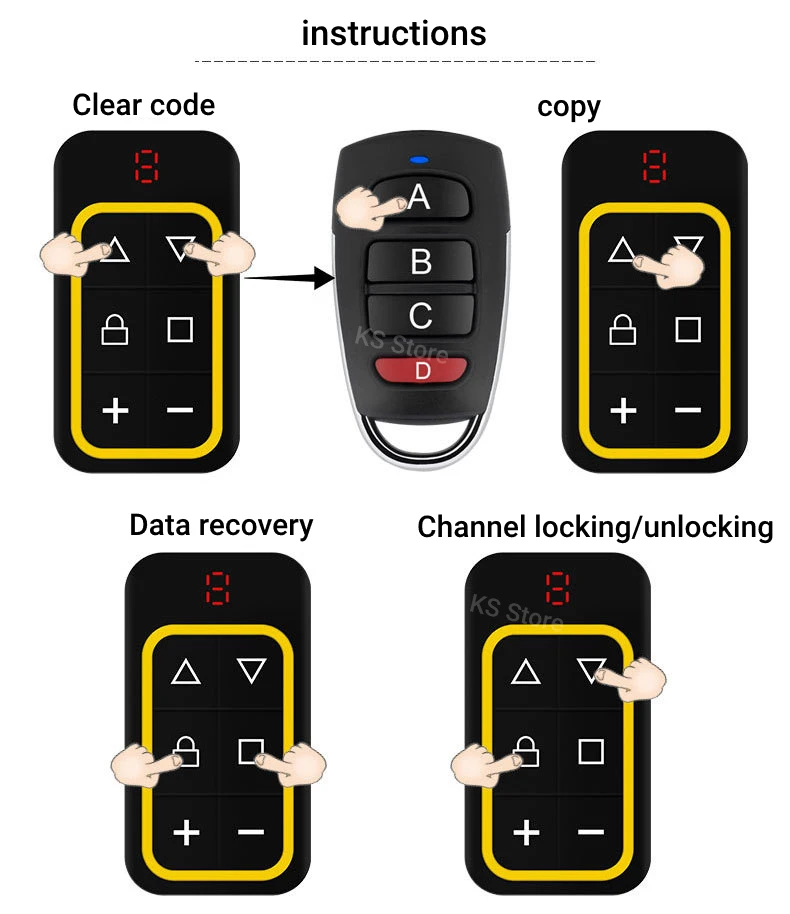 Telecomando universale multifrequenza per porta di controllo garage 300-915 mhz Controllo cancello 433 MHZ Telecomando copia ricaricabile