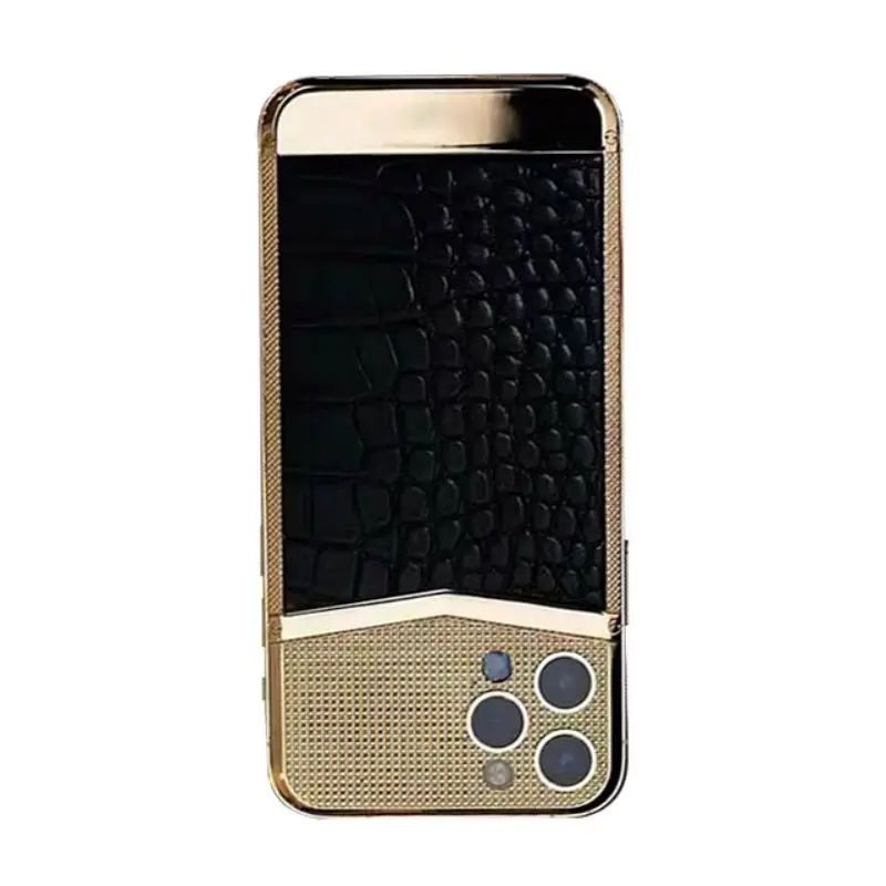 Accept custom crocodile skin cowhide crocodile gold plating for iPhone