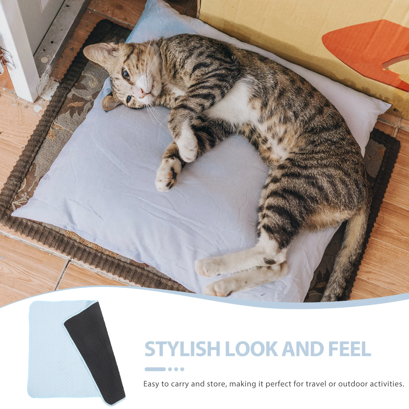 

Pet Cooling Mat Safe Material Excellent Cooling Effect Gentle Comfortable Portable Travel Outdoor Use Dog Bed Cage Sofa Car