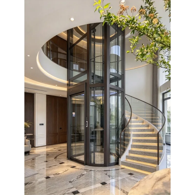 Safe and Portable Home Panoramic Elevators for Family Vertical Platform Lift Residential Elevators Villa Glass Elevator Lift