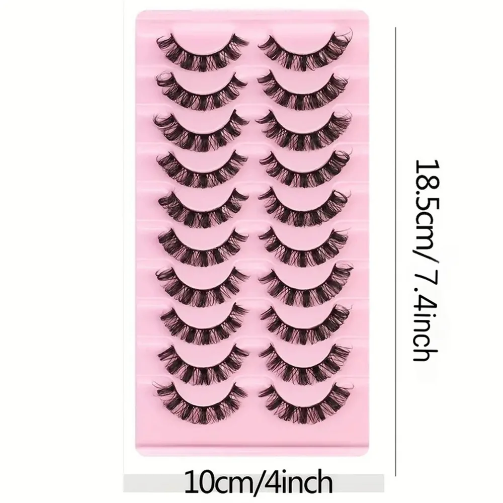10 pares de lujosas pestañas rusas esponjosas y tenues de larga duración, aspecto Natural, cómodas pestañas postizas con rizo Dd