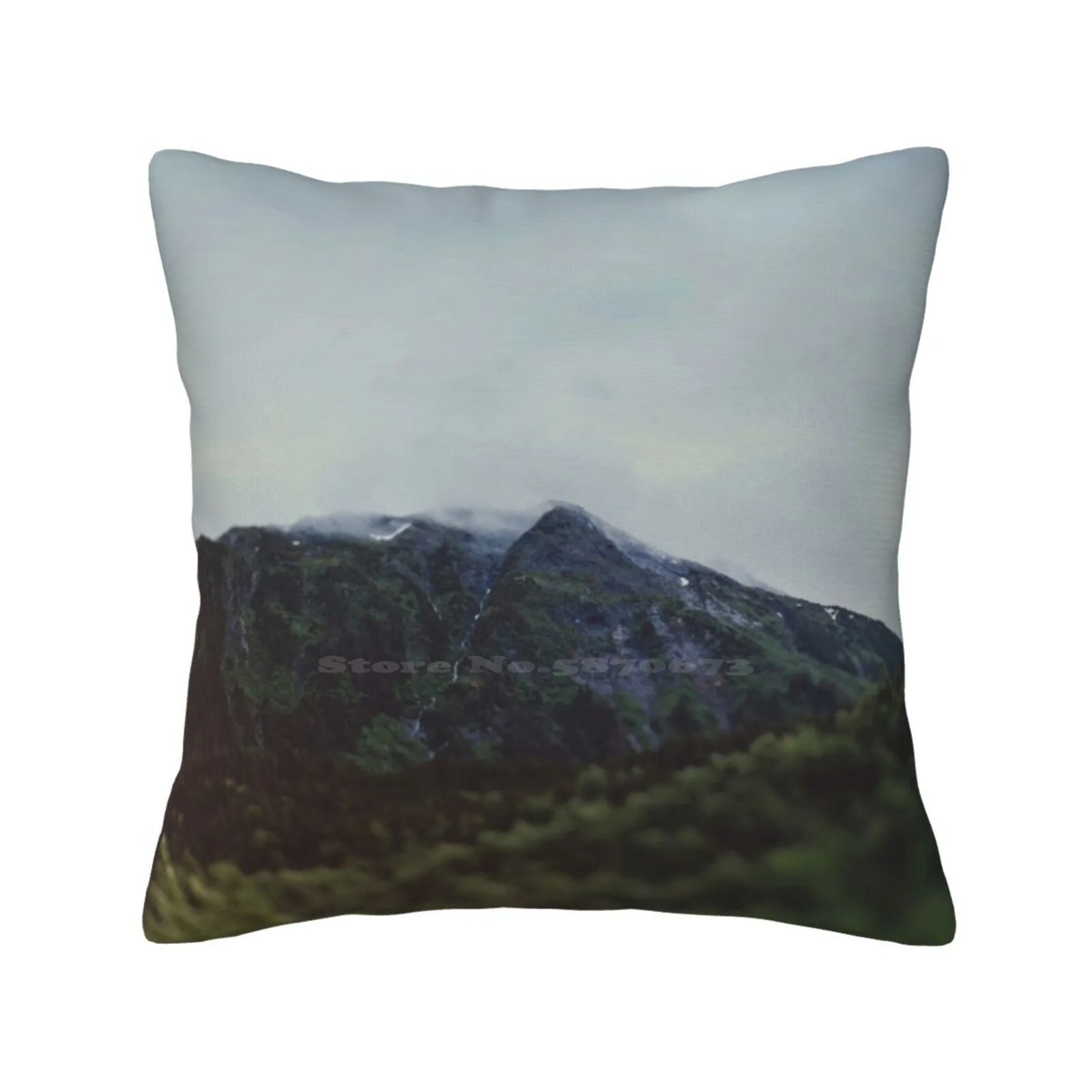 Alaska Frontier Fashion Sofa Throw Pillow Cover Pillowcase Alaska Nature Mountains Landscape Clouds Cloudy Forest Wanderlust