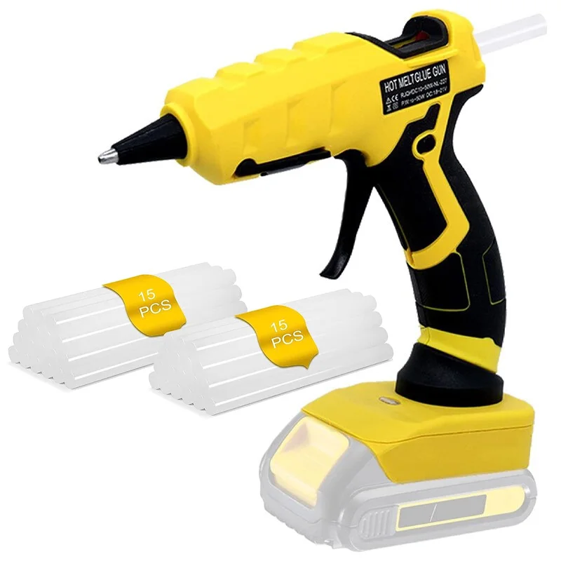 Pistola de Cola sem Fio para Dewalt Ferramentas de Reparo Faça Você Mesmo Pistola de Cola Quente Quick Preheat Dcb200 Dcb204 18v 20v mm