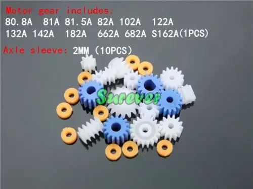 Main shaft Gears Set Worm/Bevel Gear/Axle Sleeve/D-shaped shaft Gear 0.5 Modulus 80.8A 81A 81.5A 82A 102A 132A 142A 182A 662A