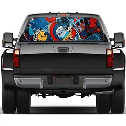 Colorful Graffiti Abstract Car Rear Window Decal Fit Pickup,Truck,Car Universal See Through Perforated Back Window Vinyl Sticker