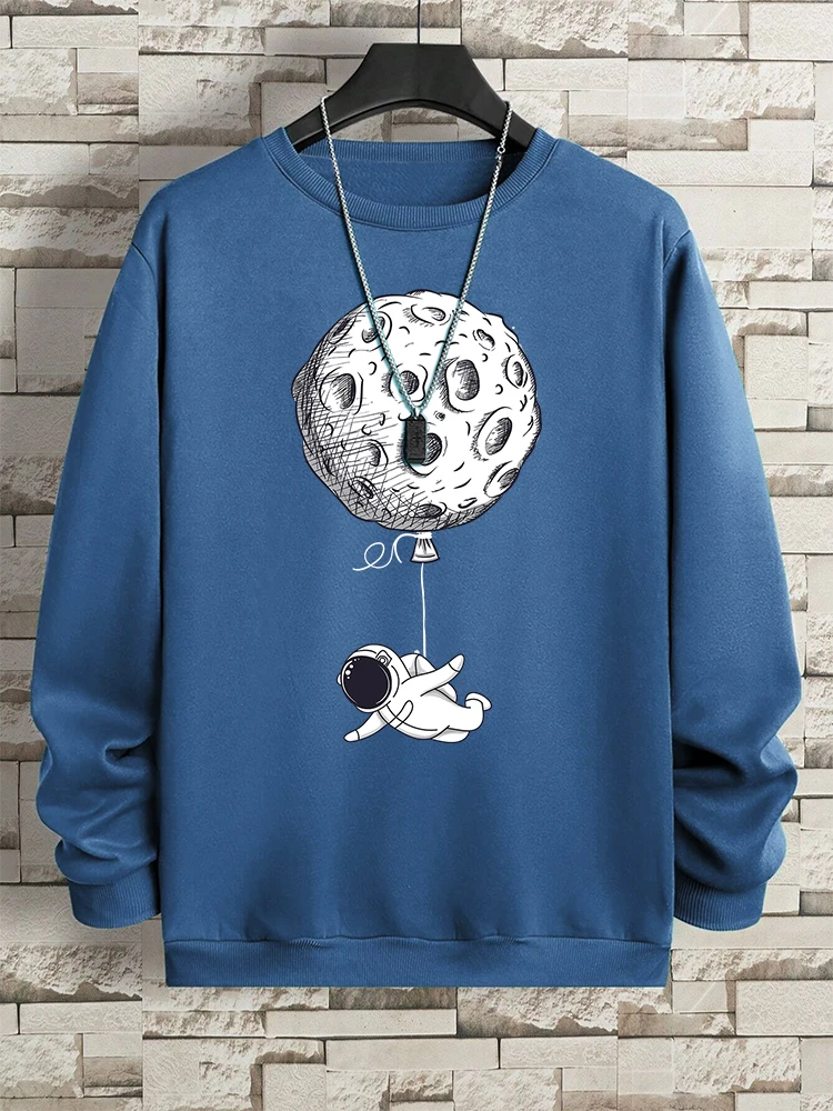 Astronauts Were Taken Away By The Moon Men Sweatshirt Loose Oversized Hoodies Creativity Fleece Soft Clothing Loose Casual Tops