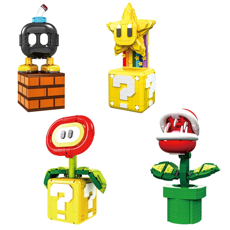 Nuevos bloques de construcción Chomper Flame Flower Bomber, modelo de decoración, juguetes educativos, regalos de cumpleaños para niños