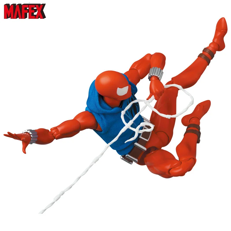 100% 오리지널 MAFEX 186 MAFEX 스칼렛 스파이더 코믹 버전 스파이더맨, 애니메이션 액션 컬렉션 피규어 모델 완구, 재고 있음