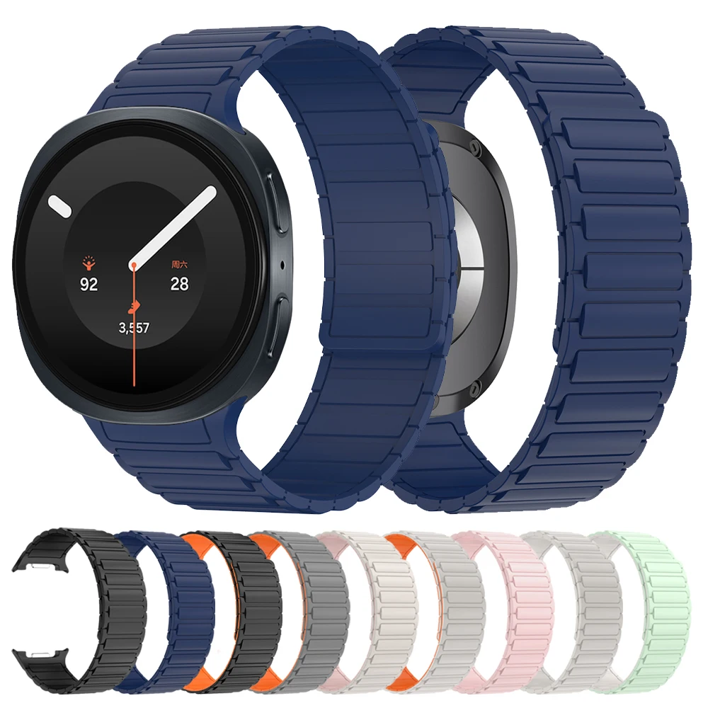 Silicone Strap for Samsung Galaxy Watch 9 40mm 44mm/8 Classic 46mm Sports Magnetic No Gaps Bracelet Wristband for Galaxy Watch 8
