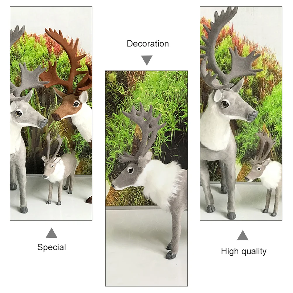 Christmas Deer Ornaments Plush Toy Decoration Reindeer Model Adorable Simulation Children's Pretty Animal Home Wild Toys