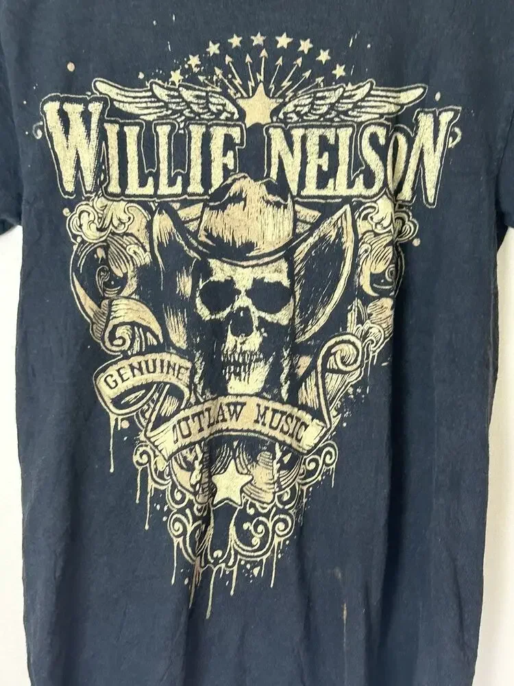 Willie Nelson Shirt Black Short Sleeve Crew Neck Country Music S