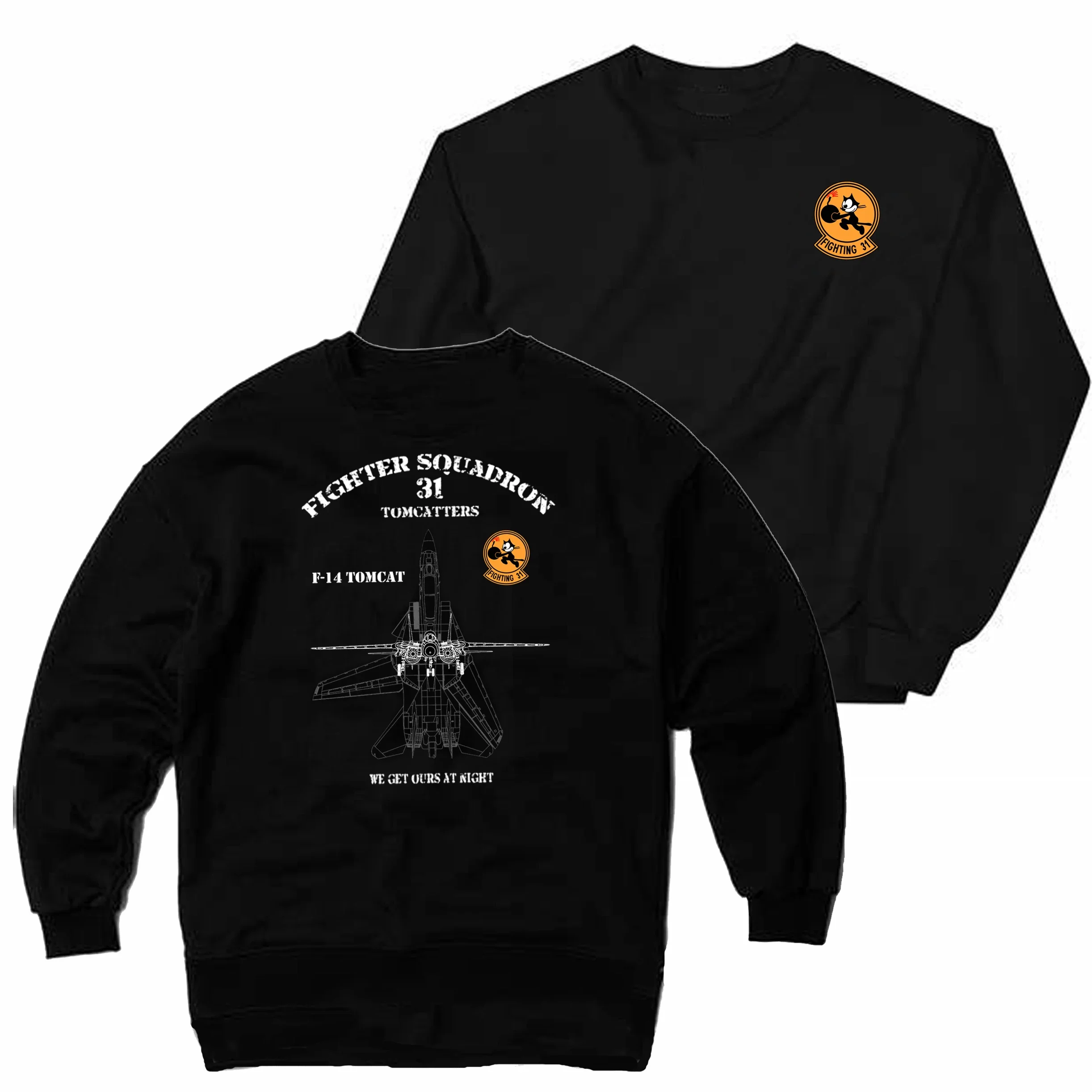 Naval VF-31 Tomcatters F-14 Tomcat Squadron Pullover Hoodie New 100% Cotton Casual Mens Sweatshirt Military Aviation Streetwear