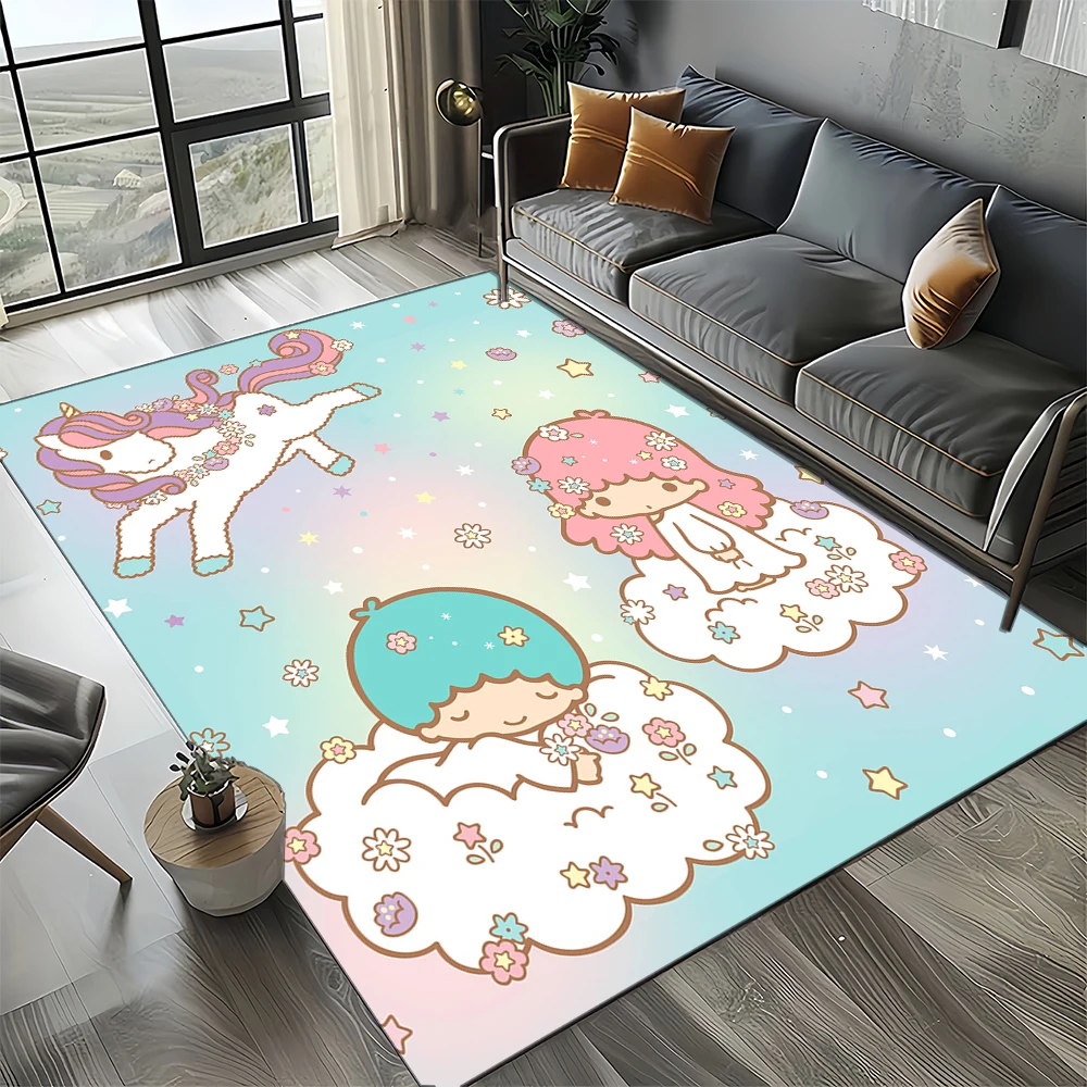 Pochacco-alfombra con pompón de dibujos animados para niños, alfombra con diseño de pequeñas estrellas gemelas, Purin Sanrio, para dormitorio, sala de estar, decoración del sofá del hogar, HD, 27 estilos