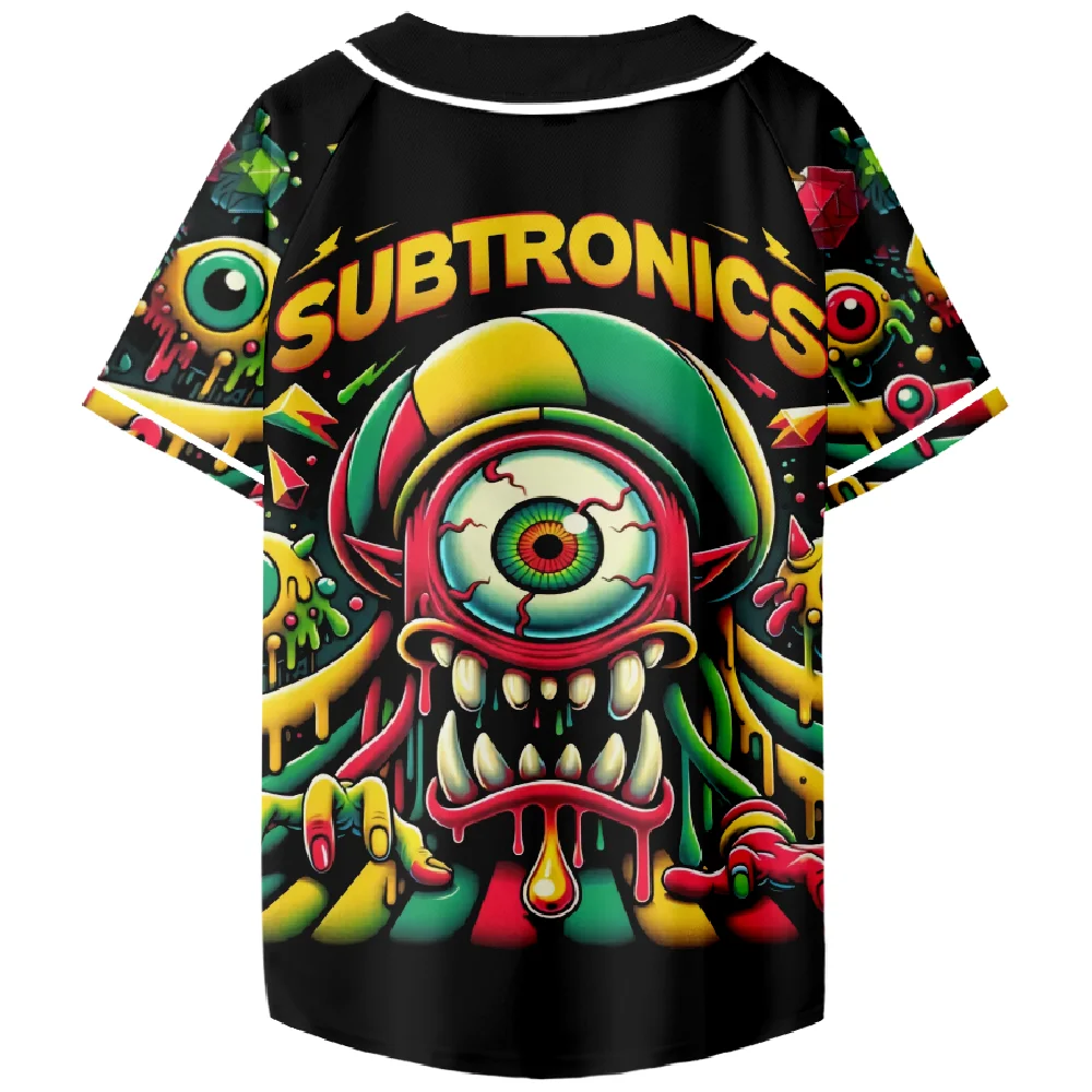 Subtronics Merch Baseball Jersey Women Men Short Sleeve Streetwear V-Neck Unisex Shirt