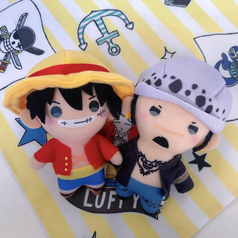 Hot Stuffed One Piece Cotton Pendant With Cat Patch Mask Plush Doll 14cm Luffy Sanji Law Ace Gift Kawaii Plush Doll Toys Gift