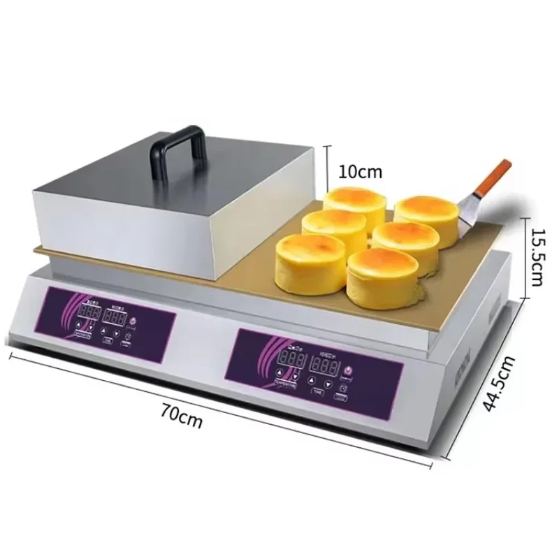 

Double Plates 110v 220v Pancake Souffle Machine Maker Japanese Cheese Cake Machine