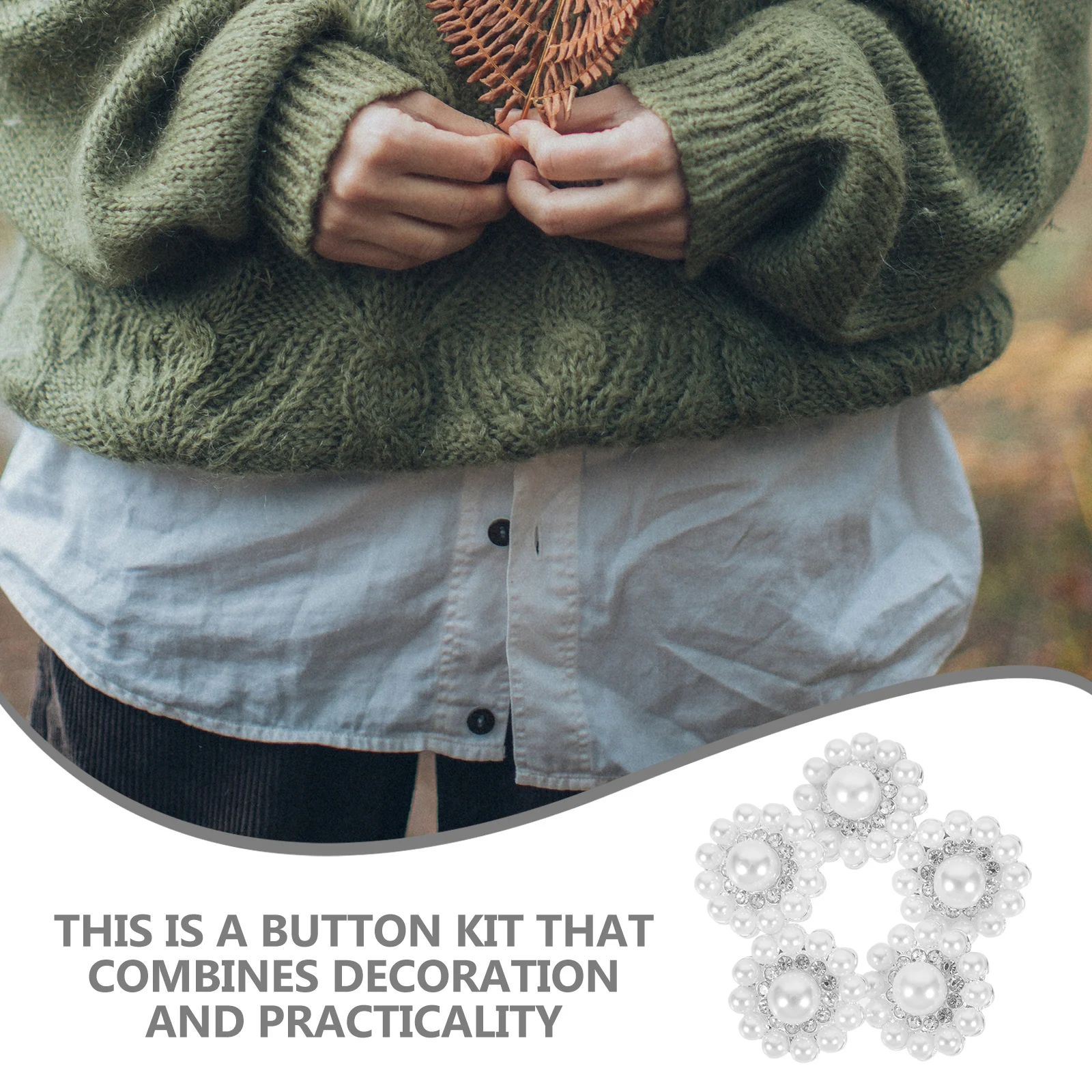 

5pcs Rhinestone Buttons Shiny Wear-Resistant Sewing Buttons For Diy Coat Knitting Decorative Clothing Accessories