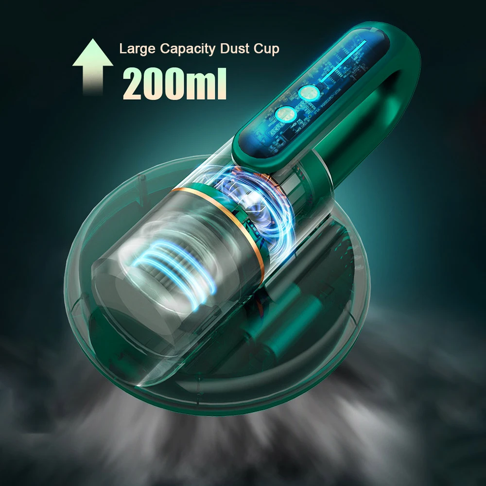 مكنسة كهربائية للسرير إزالة العث بالأشعة فوق البنفسجية فلتر HEPA نظافة لاسلكية 5KPA مرتبة وسادة قماش أريكة تعقيم الفراش الأنظف