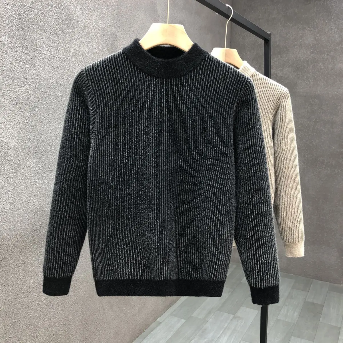 Korean Fashion Sweaters Men Autumn New Solid O Neck Knitwear Streetwear Male Clothes Loose Knitted Pullovers