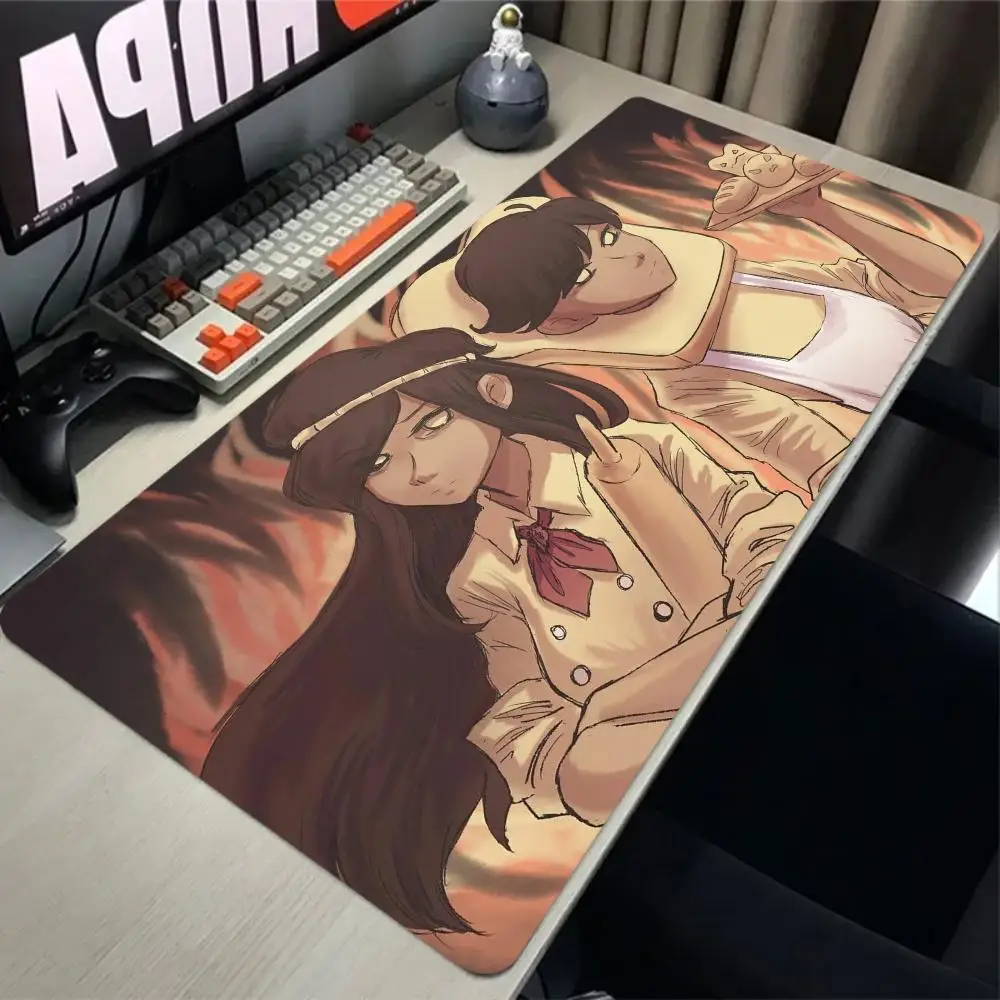 Kawai Anime Omori Deskmat Gaming Laptops Rubber Table Mat Gamer Lock Edge Keyboard Pad Mouse PC Gamer Cabinet Mausepad Accessory
